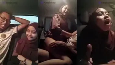 Momen Ukhti Hijab Cantik Di Dalam Mobil
